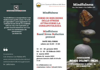 Corso Mindfulness MBSR a Belluno  Gennaio – Marzo 2023